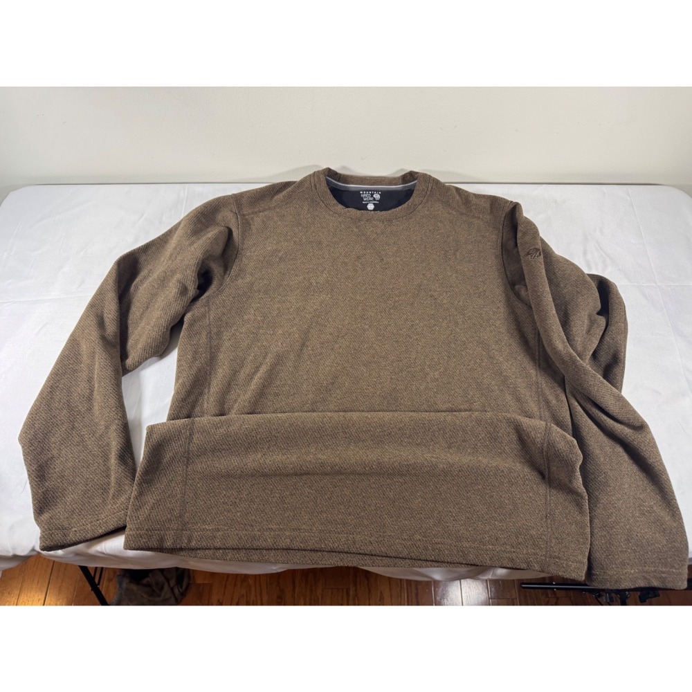 Mountain Hardwear Mens Brown Textured Knit Long Sleeve Crewneck Pullover Size M